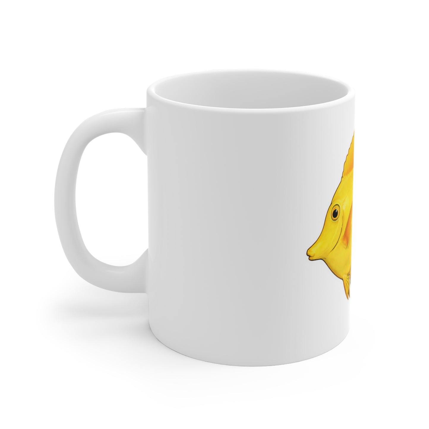 Yellow Tang Fish Coffee Mug — 11oz Ceramic Sea Life Drinkware