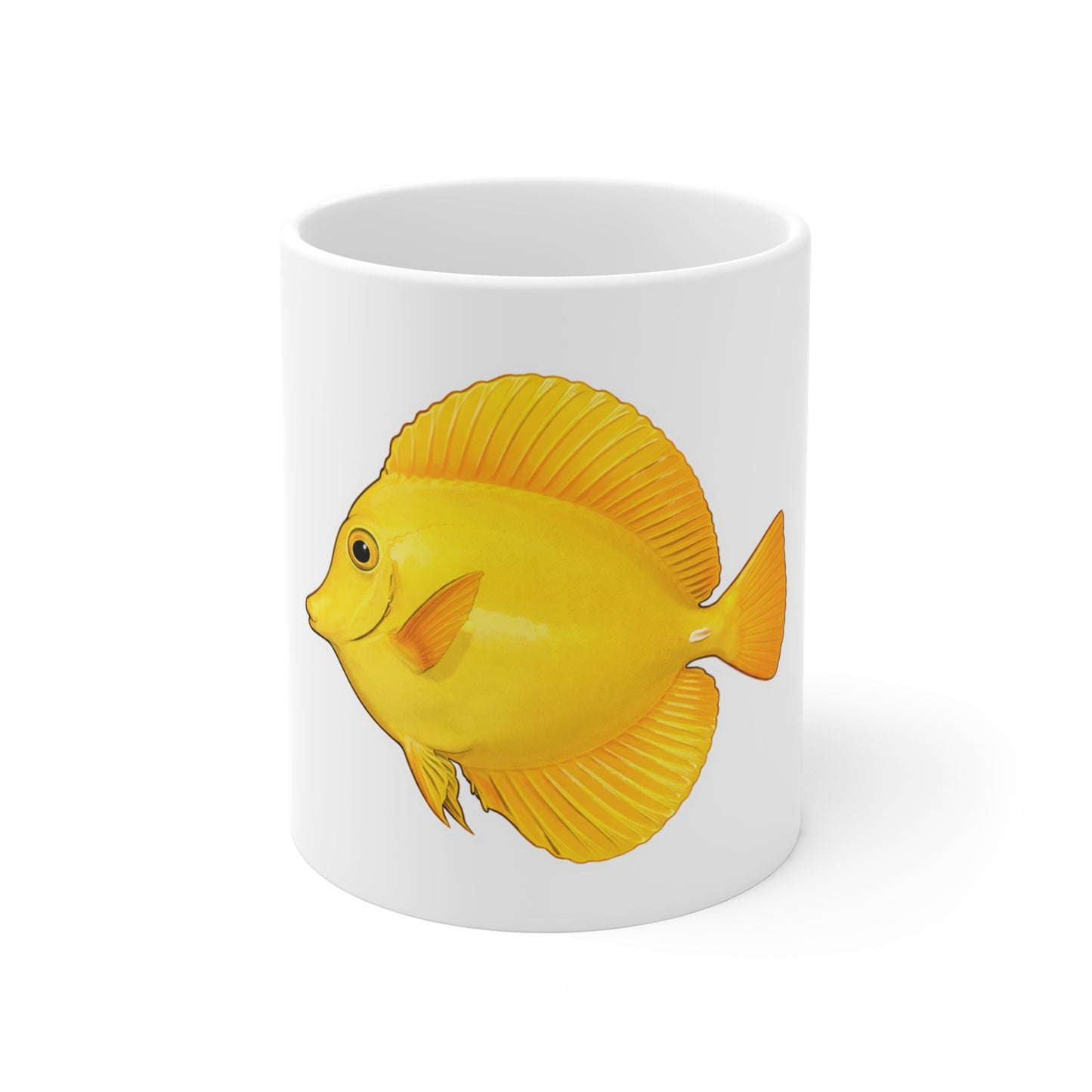 Yellow Tang Fish Coffee Mug — 11oz Ceramic Sea Life Drinkware