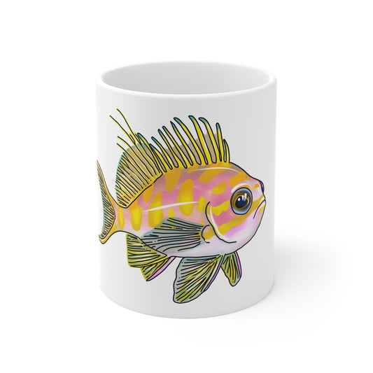 Borbonious Anthias Coffee Mug — Colorful Reef Fish 11oz Ceramic Mug