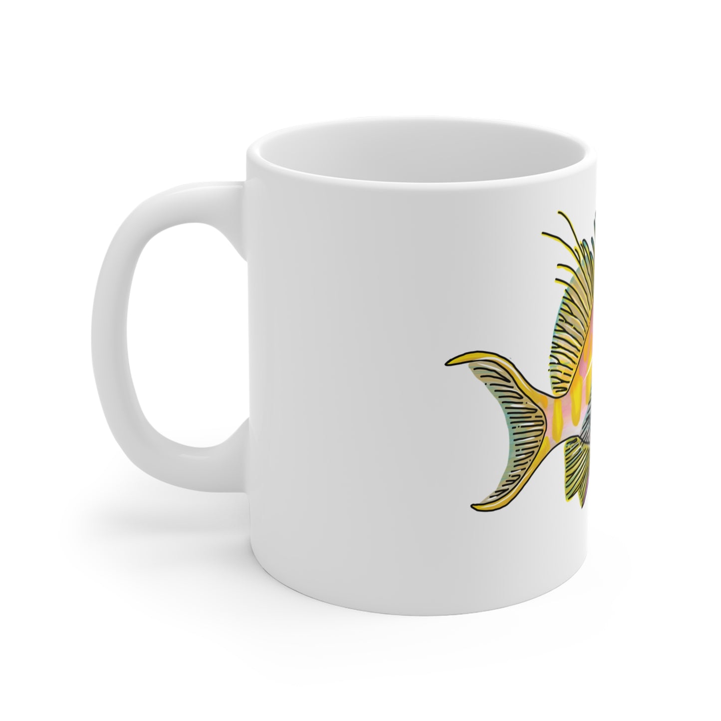 Borbonious Anthias Coffee Mug — Colorful Reef Fish 11oz Ceramic Mug